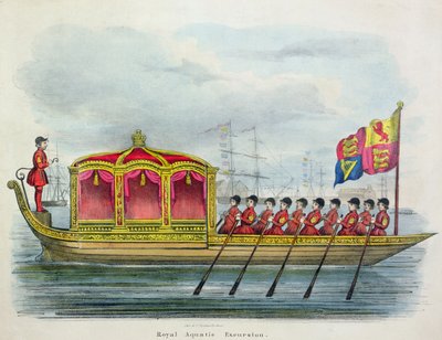 Royal Aquatie Excursion (fargegravering) av English School